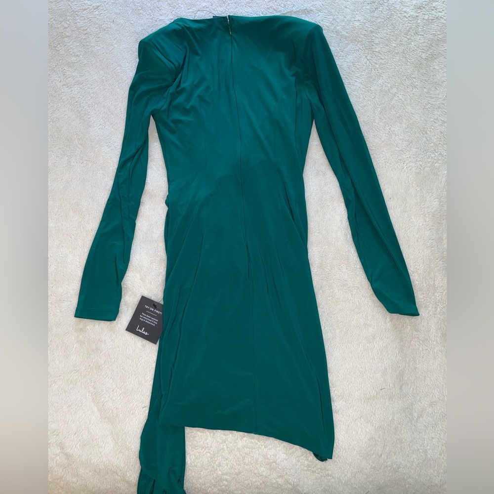 Lulus Marlay Emerald Green Ruched Long‎ Sleeve Bodycon Dress - Picture 5 of 11